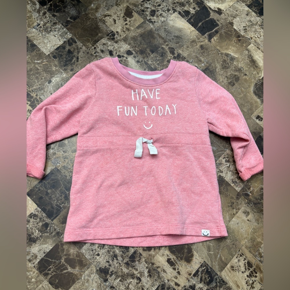 4/30$ H&M Pink Sweatshirt with Fun Print 12-18 months - Picture 1 of 5